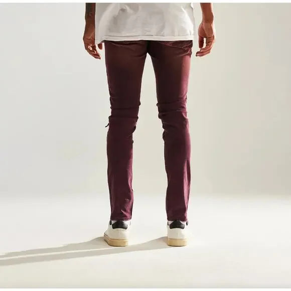 EMBELLISH MENS RIC FLARE DENIM - MAROON - 30  EMBF122-012 - Picture 5 of 6